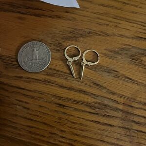 Gold Spike Hoop Earrings